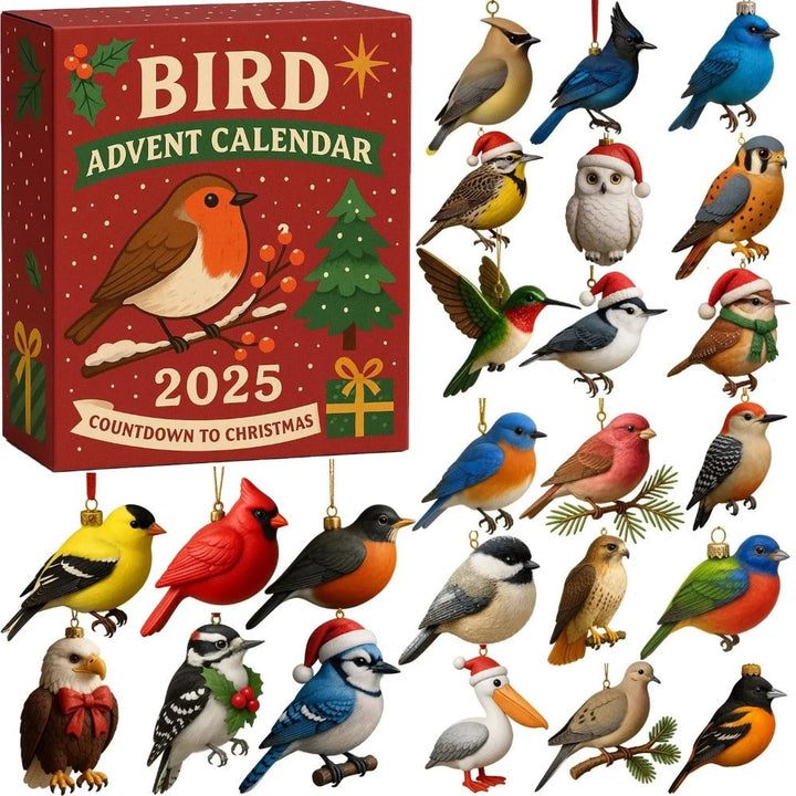 🐦 Calendrier de l'Avent Oiseau 2025 – Compte à rebours jusqu'à Noël avec 24 adorables figurines d'oiseaux miniatures