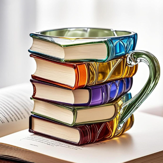 Tasse en forme de livre Aurora 3D créative faite à la main