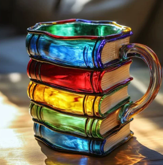 Tasse de livre colorée faite à la main