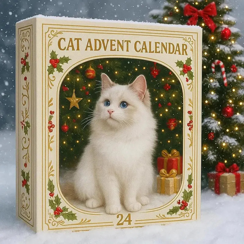 Calendrier de l'Avent festif avec 24 joyeux chats