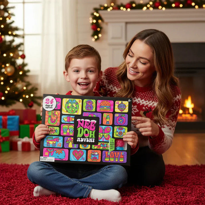 MerrySqueeze™ – Calendrier de l'Avent Festif avec 24 Jouets Fidget Amusants